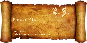 Macsa Zia névjegykártya